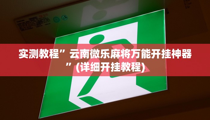 实测教程”哈灵麻将万能开挂神器”(详细开挂教程)