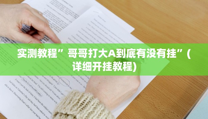 实测教程”哥哥打大A到底有没有挂”(详细开挂教程)