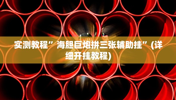 实测教程”海胆巨炮拼三张辅助挂”(详细开挂教程)