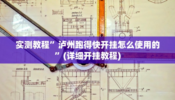 实测教程”泸州跑得快开挂怎么使用的”(详细开挂教程)