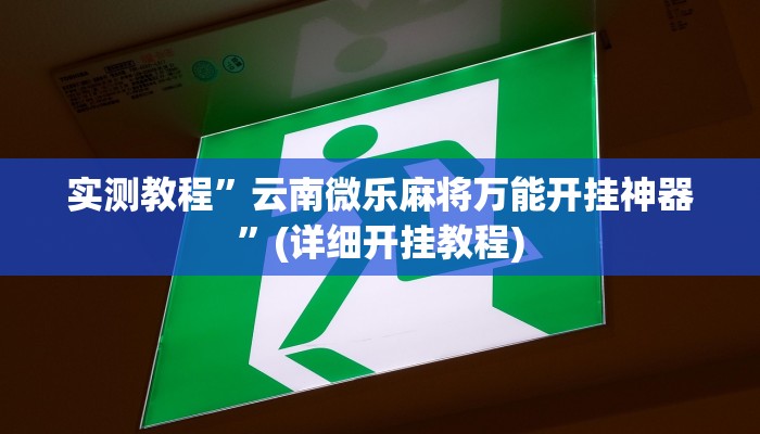 实测教程”云南微乐麻将万能开挂神器”(详细开挂教程)