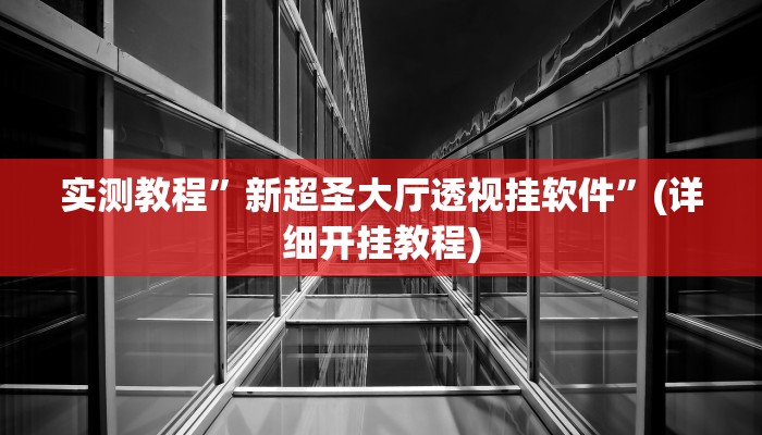 实测教程”新超圣大厅透视挂软件”(详细开挂教程)