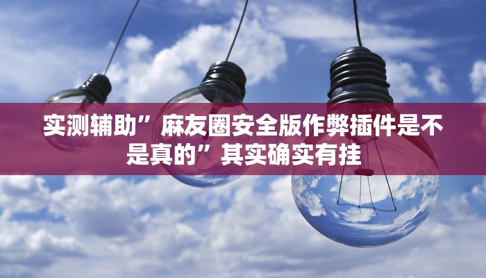 实测辅助”麻友圈安全版作弊插件是不是真的”其实确实有挂