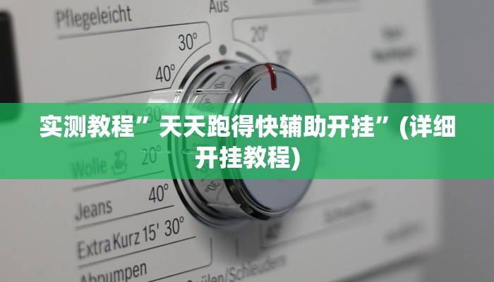 实测教程”天天跑得快辅助开挂”(详细开挂教程)