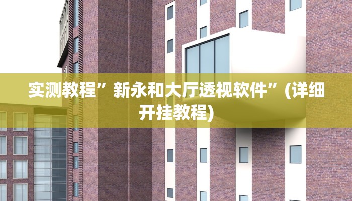 实测教程”新永和大厅透视软件”(详细开挂教程)