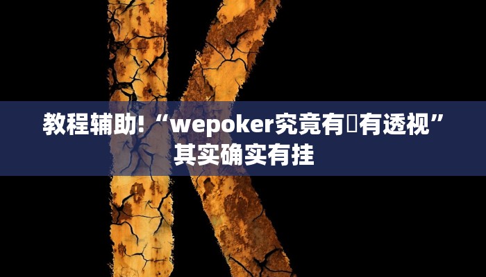 教程辅助!“wepoker究竟有沒有透视”其实确实有挂