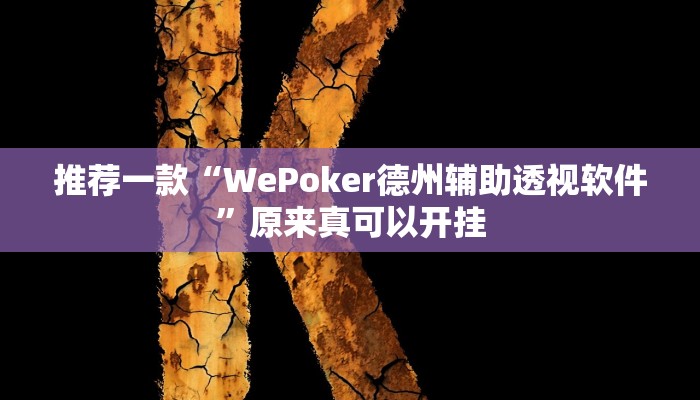 推荐一款“WePoker德州辅助透视软件”原来真可以开挂