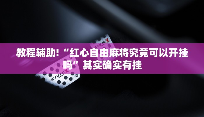 教程辅助!“红心自由麻将究竟可以开挂吗”其实确实有挂