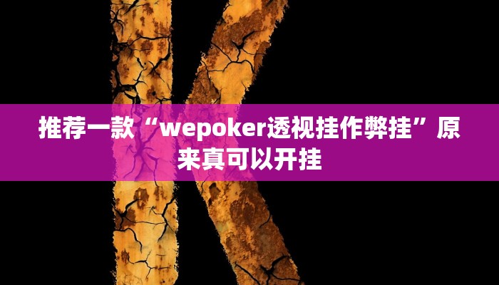 推荐一款“wepoker透视挂作弊挂”原来真可以开挂