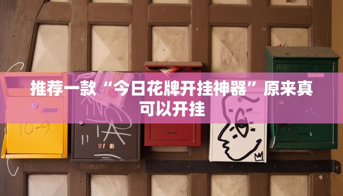 推荐一款“今日花牌开挂神器”原来真可以开挂