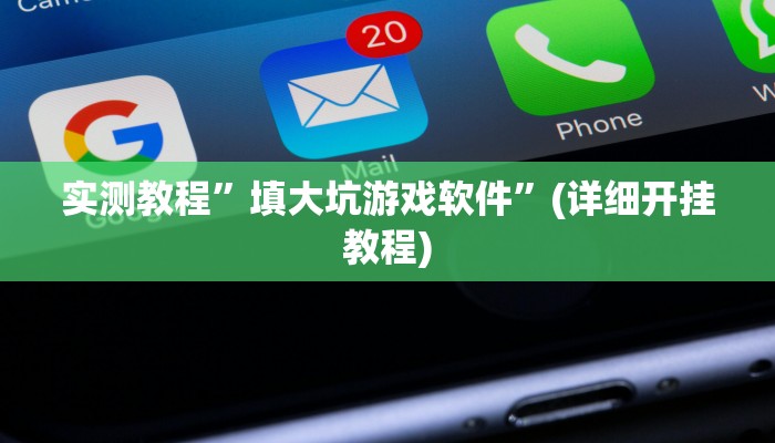 实测教程”填大坑游戏软件”(详细开挂教程)