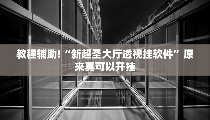 教程辅助!“新超圣大厅透视挂软件”原来真可以开挂