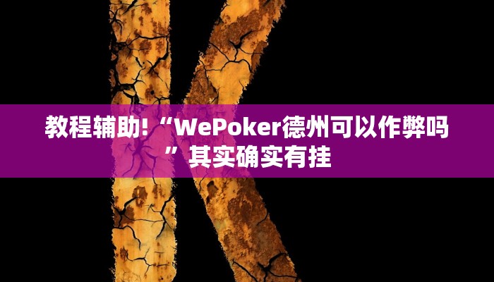 教程辅助!“WePoker德州可以作弊吗”其实确实有挂