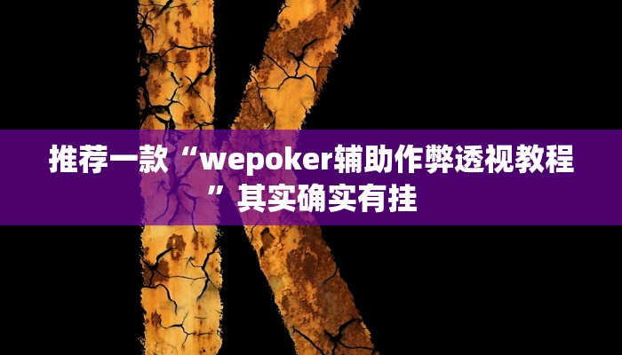 推荐一款“wepoker辅助作弊透视教程”其实确实有挂