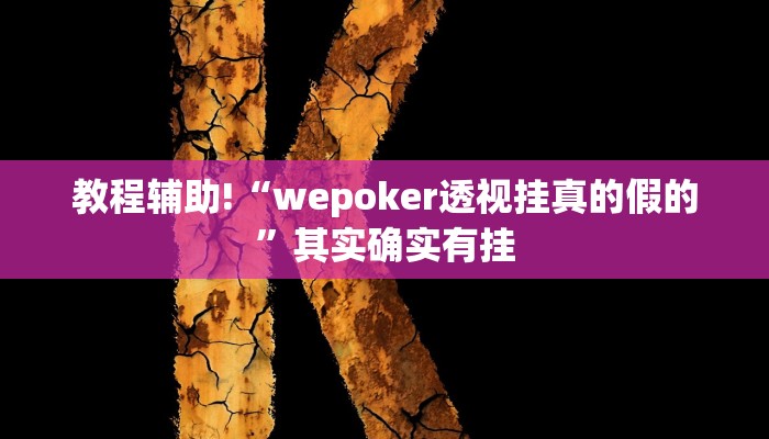 教程辅助!“wepoker透视挂真的假的”其实确实有挂