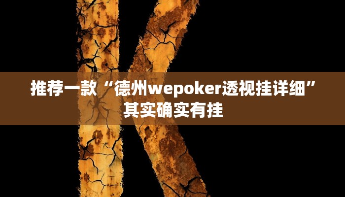推荐一款“德州wepoker透视挂详细”其实确实有挂