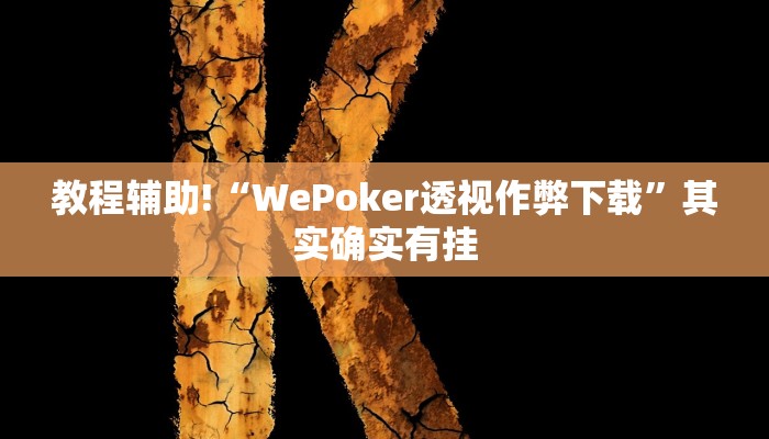 教程辅助!“WePoker透视作弊下载”其实确实有挂