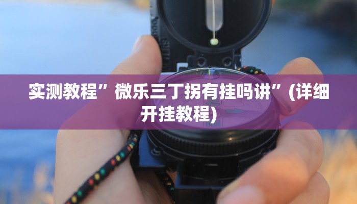 实测教程”微乐三丁拐有挂吗讲”(详细开挂教程)