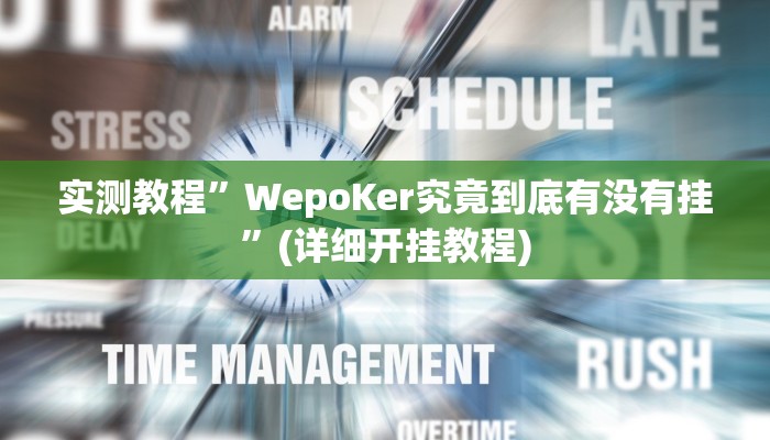 实测教程”WepoKer究竟到底有没有挂”(详细开挂教程)