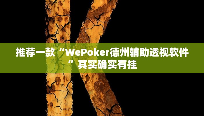 推荐一款“WePoker德州辅助透视软件”其实确实有挂