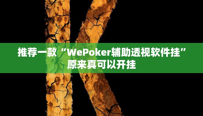 推荐一款“WePoker辅助透视软件挂”原来真可以开挂
