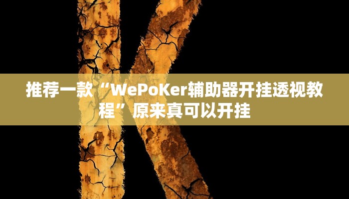 推荐一款“WePoKer辅助器开挂透视教程”原来真可以开挂