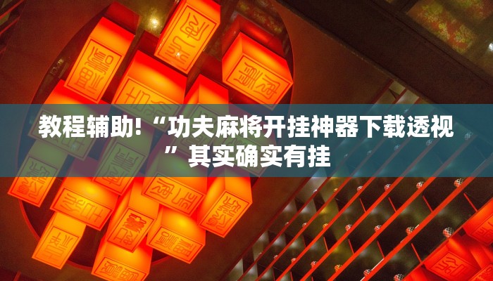 教程辅助!“功夫麻将开挂神器下载透视”其实确实有挂