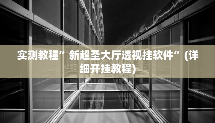 实测教程”新超圣大厅透视挂软件”(详细开挂教程)