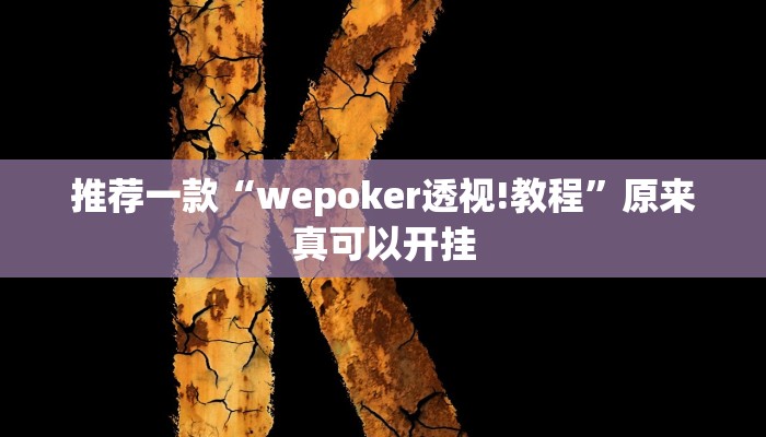 推荐一款“wepoker透视!教程”原来真可以开挂
