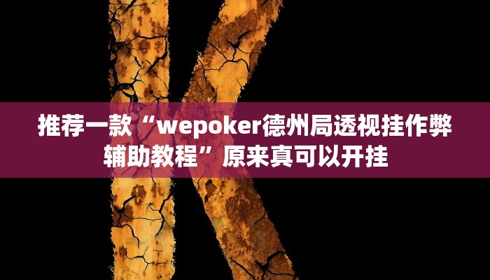 推荐一款“wepoker德州局透视挂作弊辅助教程”原来真可以开挂