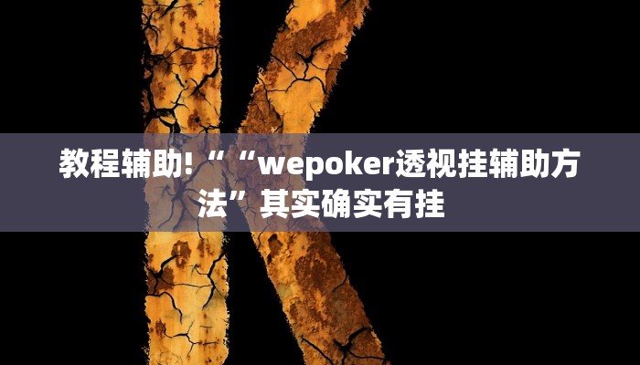 教程辅助!““wepoker透视挂辅助方法”其实确实有挂