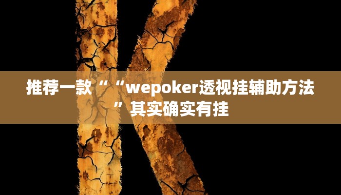 推荐一款““wepoker透视挂辅助方法”其实确实有挂