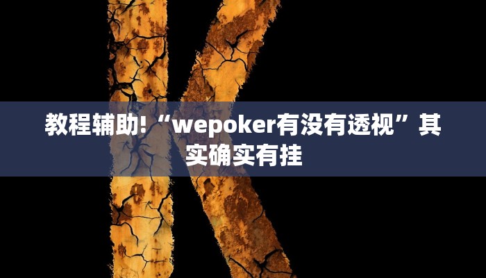 教程辅助!“wepoker有没有透视”其实确实有挂
