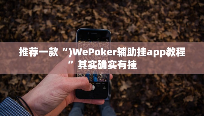 推荐一款“)WePoker辅助挂app教程”其实确实有挂