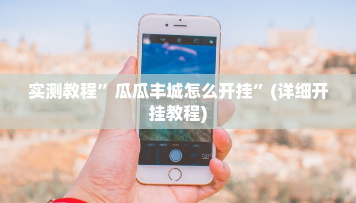 实测教程”瓜瓜丰城怎么开挂”(详细开挂教程)