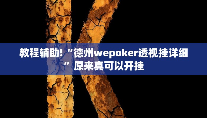 教程辅助!“德州wepoker透视挂详细”原来真可以开挂