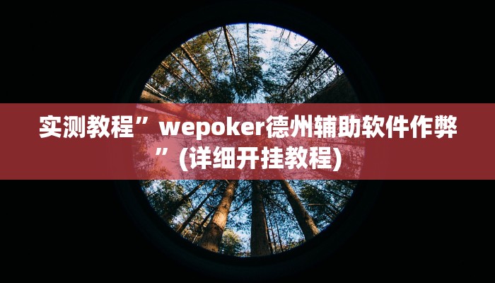 实测教程”wepoker德州辅助软件作弊”(详细开挂教程)