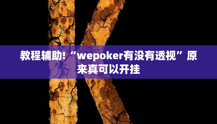 教程辅助!“wepoker有没有透视”原来真可以开挂