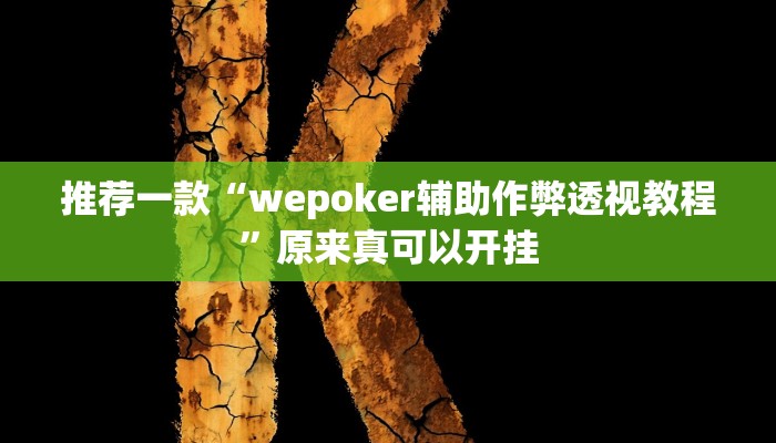 推荐一款“wepoker辅助作弊透视教程”原来真可以开挂