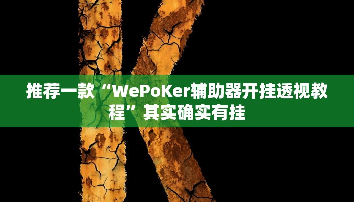 推荐一款“WePoKer辅助器开挂透视教程”其实确实有挂