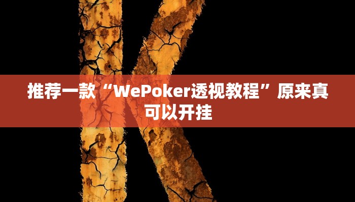推荐一款“WePoker透视教程”原来真可以开挂