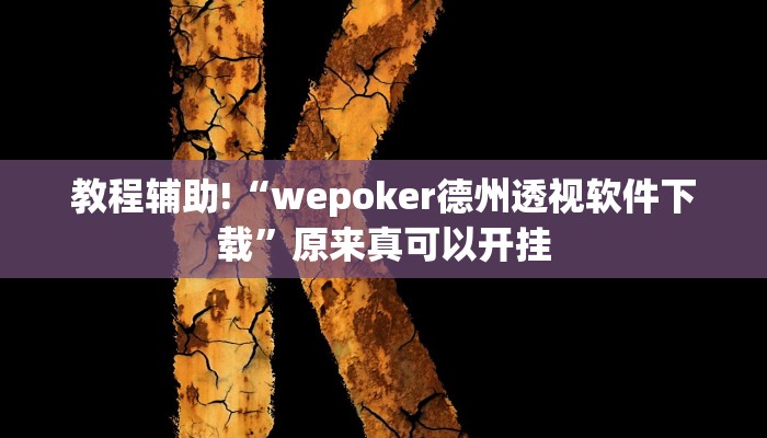 教程辅助!“wepoker德州透视软件下载”原来真可以开挂