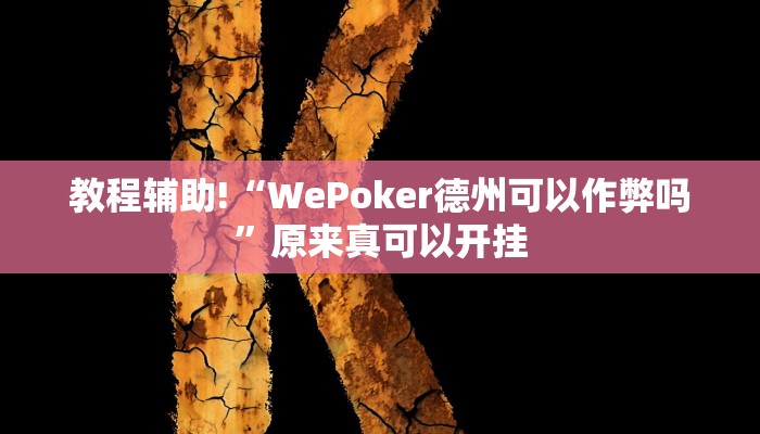教程辅助!“WePoker德州可以作弊吗”原来真可以开挂