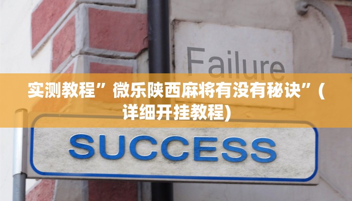 实测教程”微乐陕西麻将有没有秘诀”(详细开挂教程)