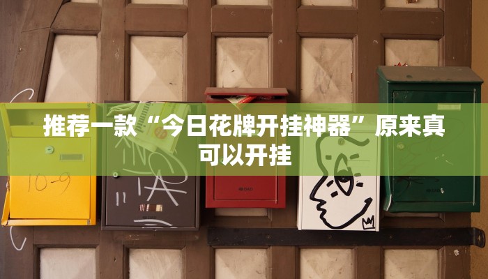 推荐一款“今日花牌开挂神器”原来真可以开挂