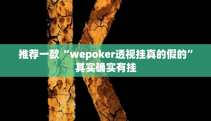 推荐一款“wepoker透视挂真的假的”其实确实有挂