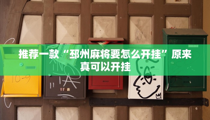 推荐一款“邳州麻将要怎么开挂”原来真可以开挂