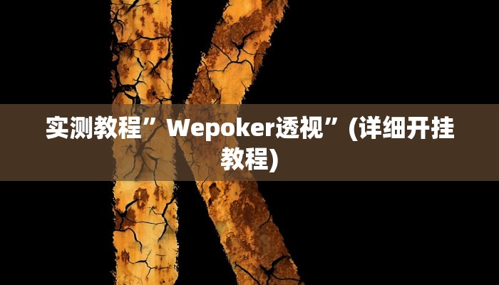 实测教程”Wepoker透视”(详细开挂教程)