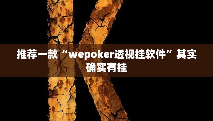 推荐一款“wepoker透视挂软件”其实确实有挂