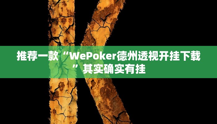 推荐一款“WePoker德州透视开挂下载”其实确实有挂